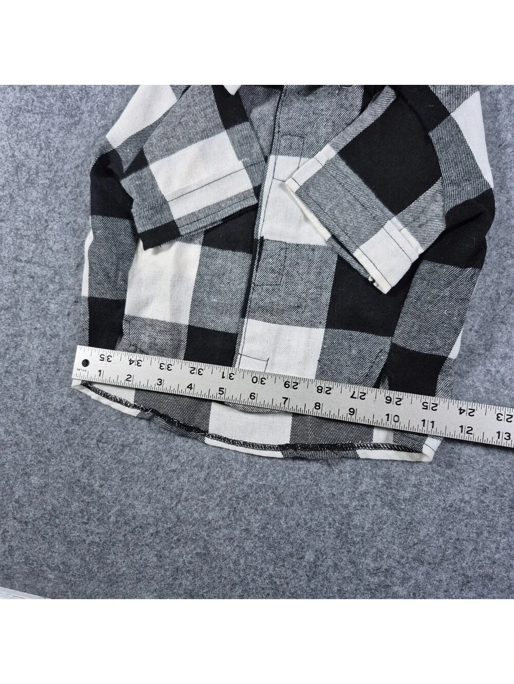 New Old Navy Pet Flannel Black & White Checked Christmas Sz Med Cute Puppy